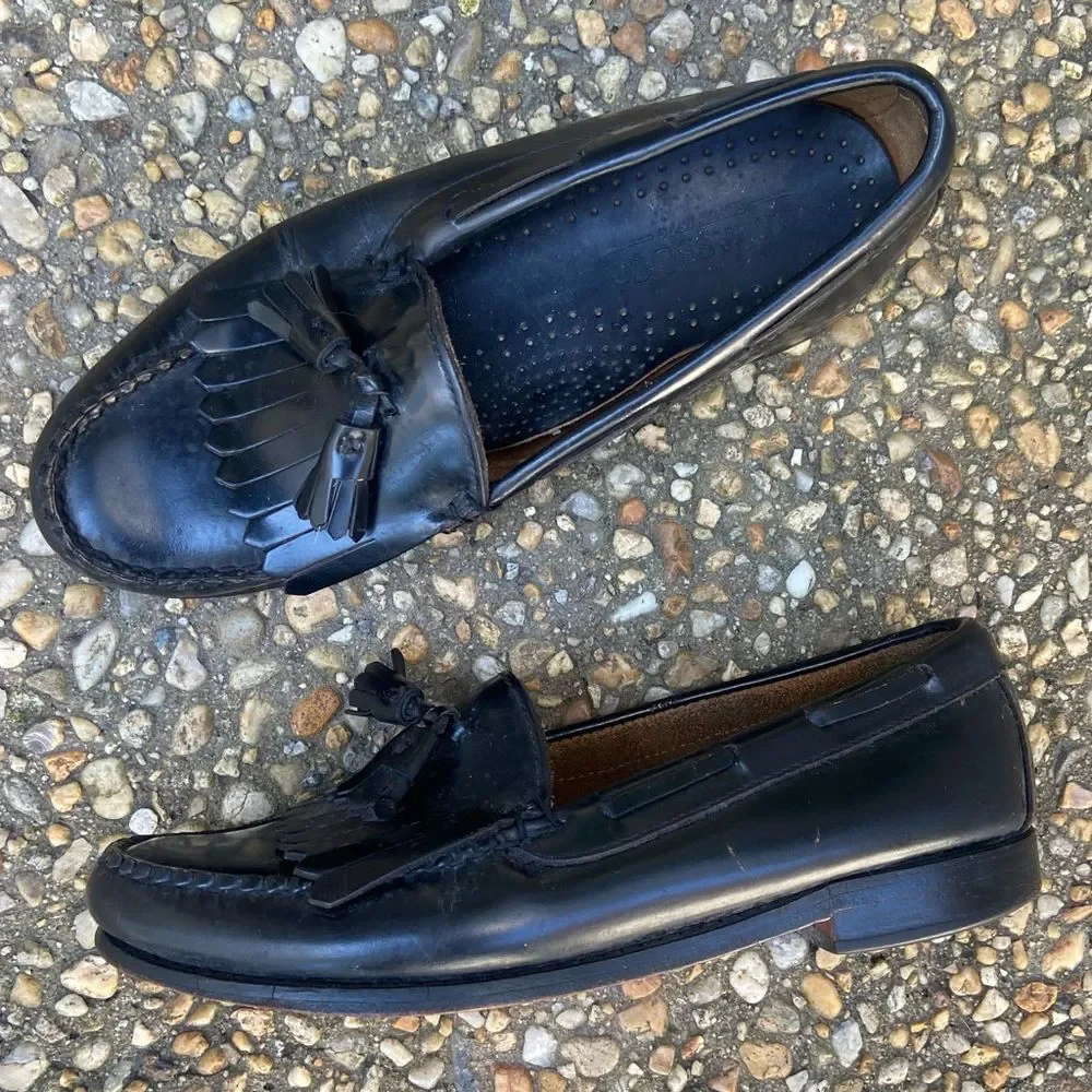 COPY - Vintage Bass Weejuns LAYTON black kiltie tassel loafers 7.5 D - Picture 3 of 7